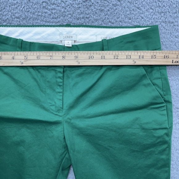 J Crew Cafe Capri Pants Lot of 2 Womens 4 Yellow & Green Stretch Chino Belt Loop - Picture 10 of 16